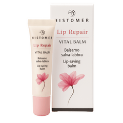 Histomer Lip Repair Vital Balm – Lip balm for dry and dark smoker’s lips in soft pink packaging with floral design