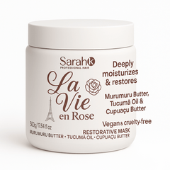 Sarah K La Vie en Rose Restorative Mask 500g – Vegan deep repair hair mask with Murumuru Butter, Tucumã Oil & Cupuaçu Butter. E11 Store