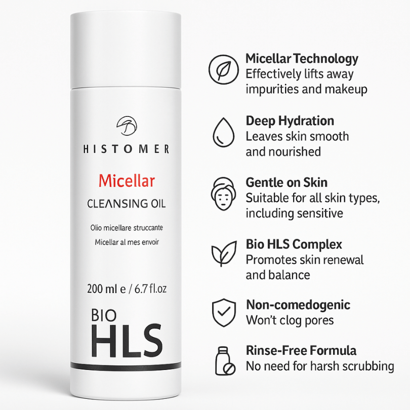 BIO HLS Micellar Cleansing Oil – 200ml | Gentle Makeup Remover & Skin Cleanser - E11 Store