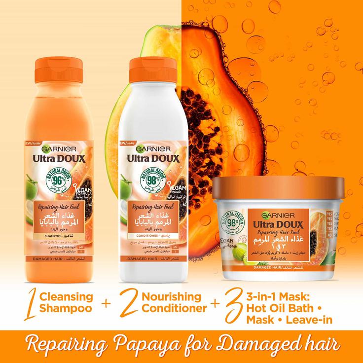 Ultra Doux Repairing Papaya Hair Food Shampoo for Damaged Hair - E11 Store