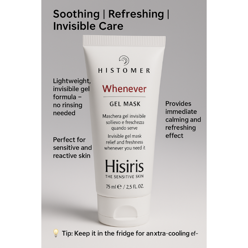 Histomer Hisiris Whenever Gel Mask 50ml – soothing gel mask for sensitive and irritated skin