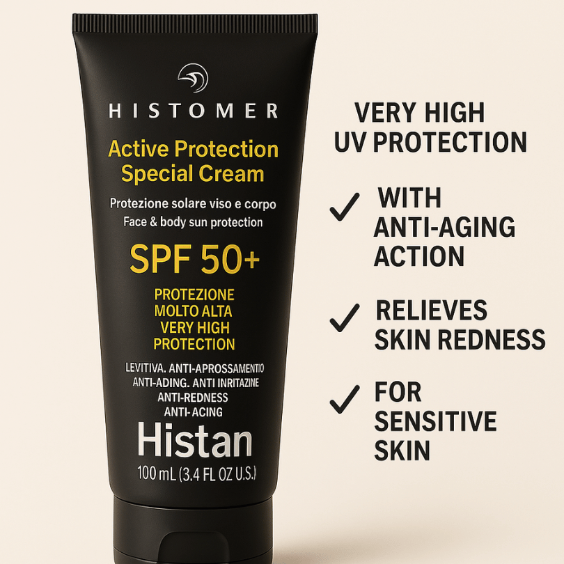 Histomer Histan SPF 50+ Active Protection Cream – 100 mL face and body sunscreen tube