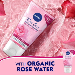 NIVEA Face Wash Micellar, Rose Care with Organic Rose, All Skin Types