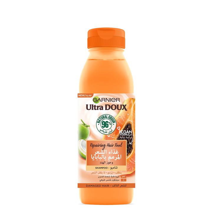 E11 Store, Garnier Ultra Doux Repairing Papaya Hair Food Shampoo for Damaged Hair 350ml